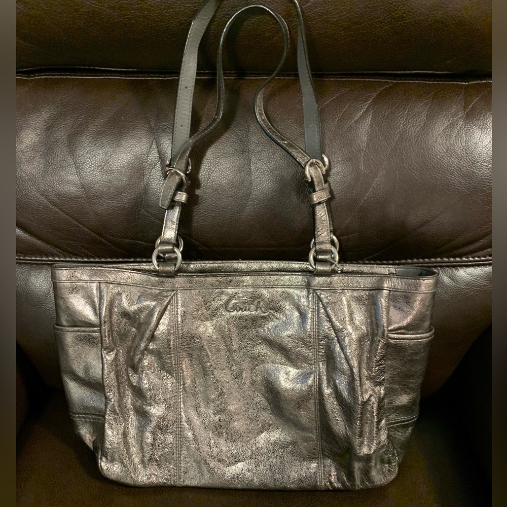 Coach handbag silver